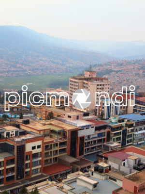 Aerial view of an urban area - City of Kigali