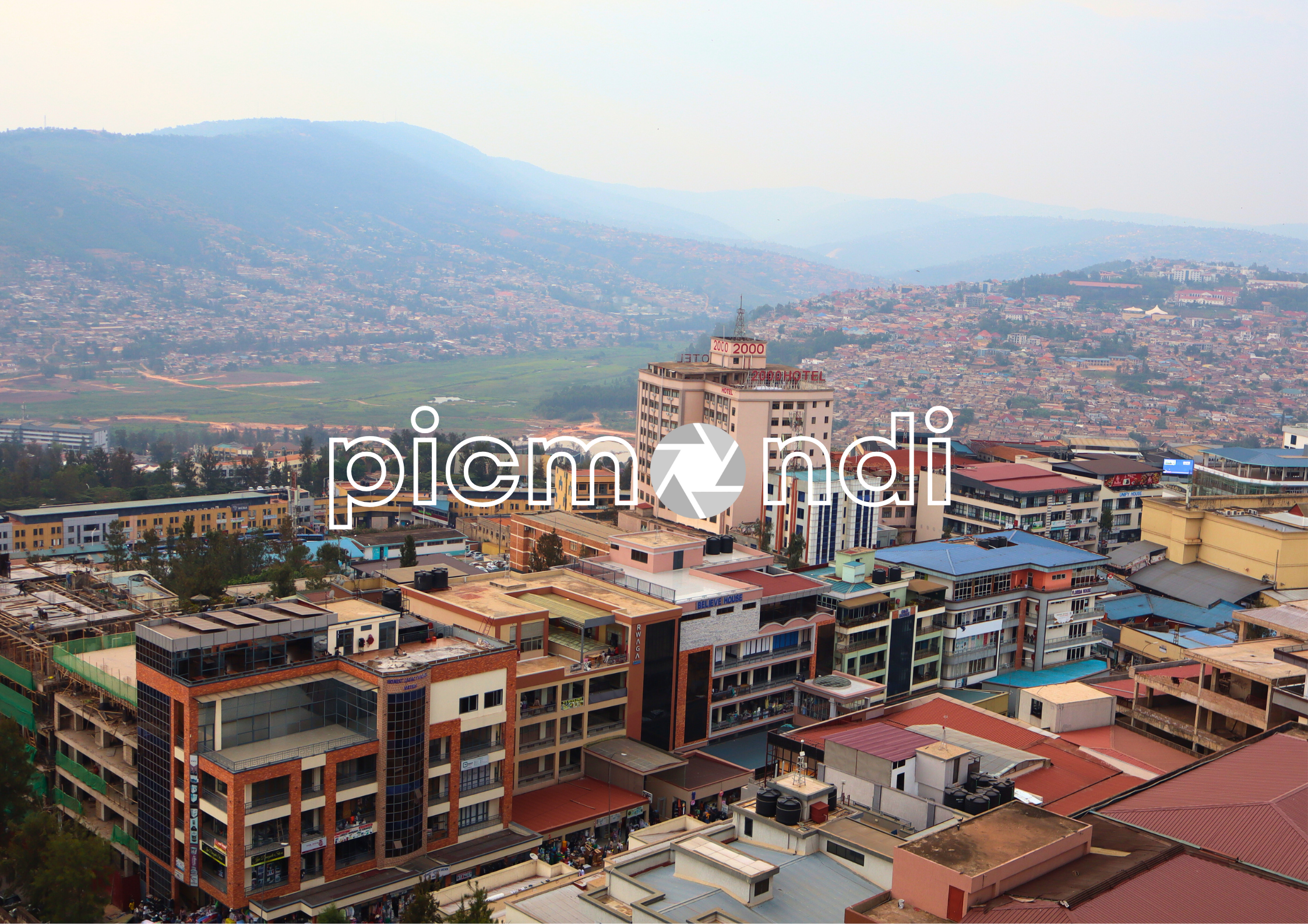 Aerial view of an urban area - City of Kigali